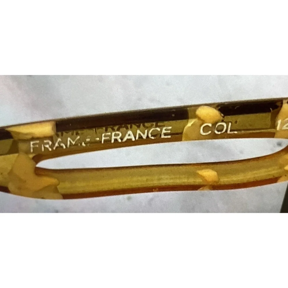 Vintage Oversized Amber Tortoise Shell Glasses Frames Only France